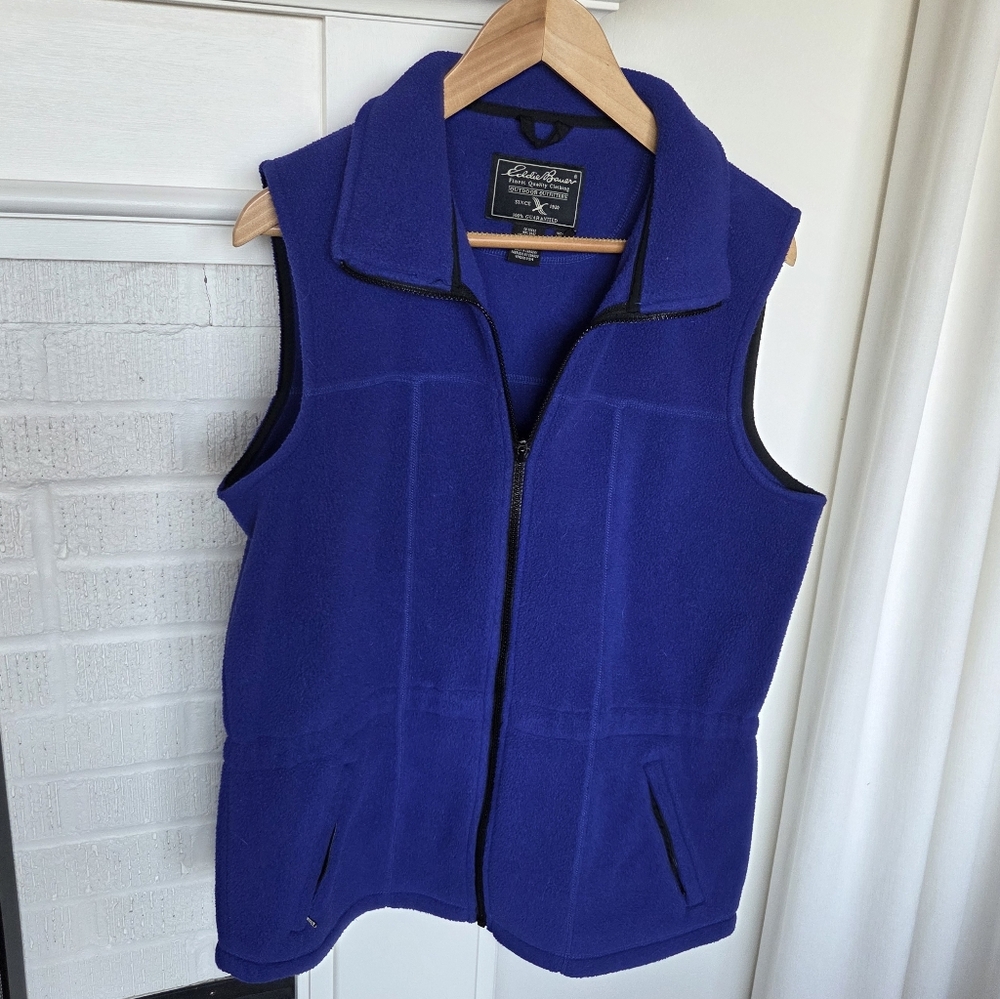Vintage Eddie Bauer Outdoor Outfitters Blue Polartec Fleece Vest Womens Medium